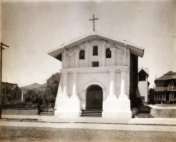 (image for) Mision Dolores in San Francisco c. 1900 - attributed